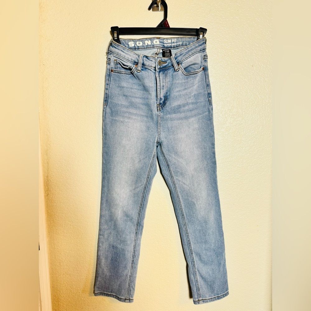 Slim Fit Super High Rise Denim Pants
